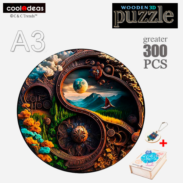 Wooden Colorful Disc 3D Puzzle 5