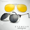 Aviator Polarized Clip On Sunglasses + Night Vision 21