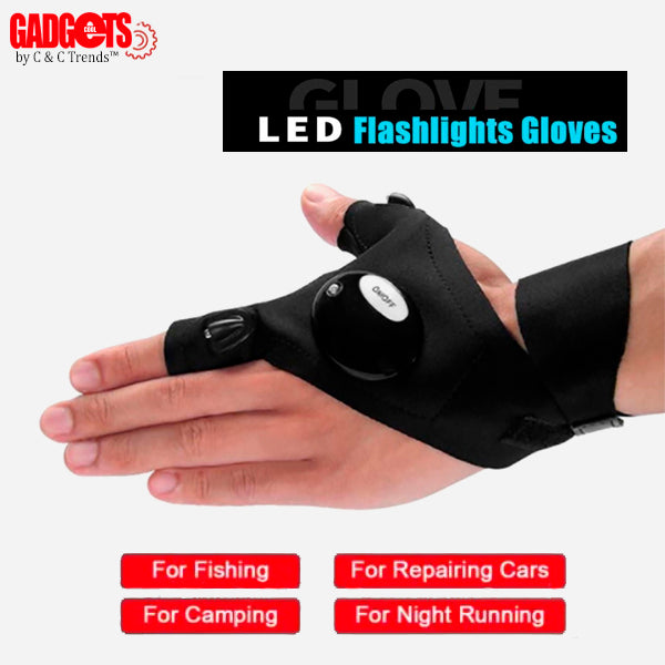 Flashlights Torch Fingerless Gloves 8b