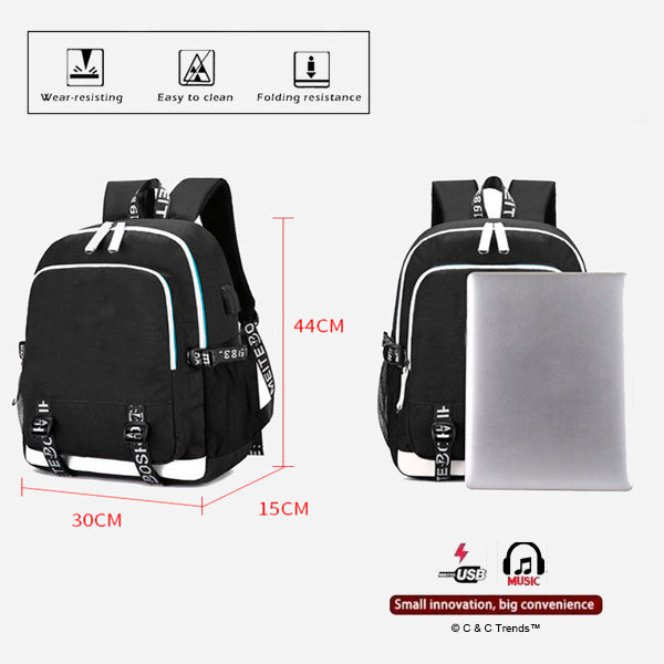 Anime Luminous Backpack with Ext. USB Charging 22