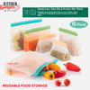 6 Pack Airtight Leakproof Reusable Silicone Food Bags 1a