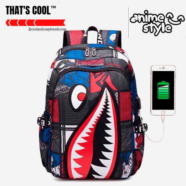 Anime USB Shark Backpack 1a