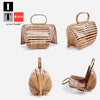 Collapsible Natural Bamboo Vintage Tote 5a