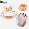 Cool Ring & Adjustable Bracelet Zirconia Set 1b