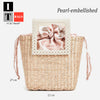 Cool Pearl-embellished Straw Handbag 5a