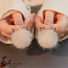 Fashion Snowflake Fluffy Pom Pom Earrings 2