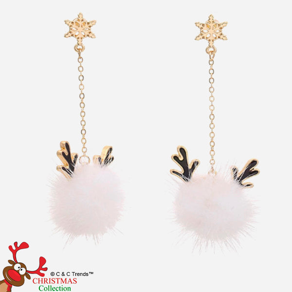 Fashion Snowflake Fluffy Pom Pom Earrings 6