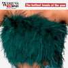 Faux Ostrich Feather Cropped Tube Top 4