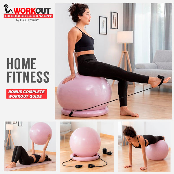 Fitness Balance Ball with Resistance Bands 3