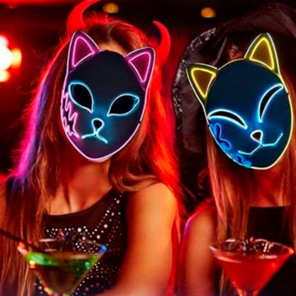 Glowing Neon Anime Cat Mask 5