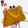 Hinge Wood Closure Chain Trendy Handbag 5a