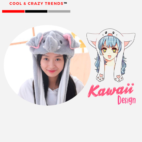 Kawaii Plush Hat with Dancing Ears
