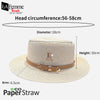 Letter Buckle Flat Top Straw Hat 8