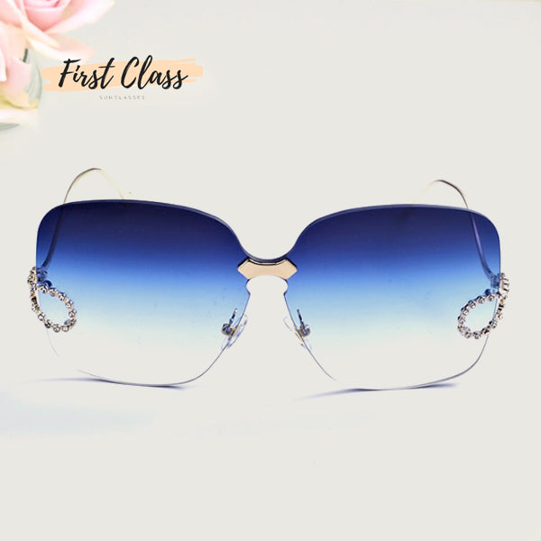 Luxury Rhinestone Square Rimless Sunglasses