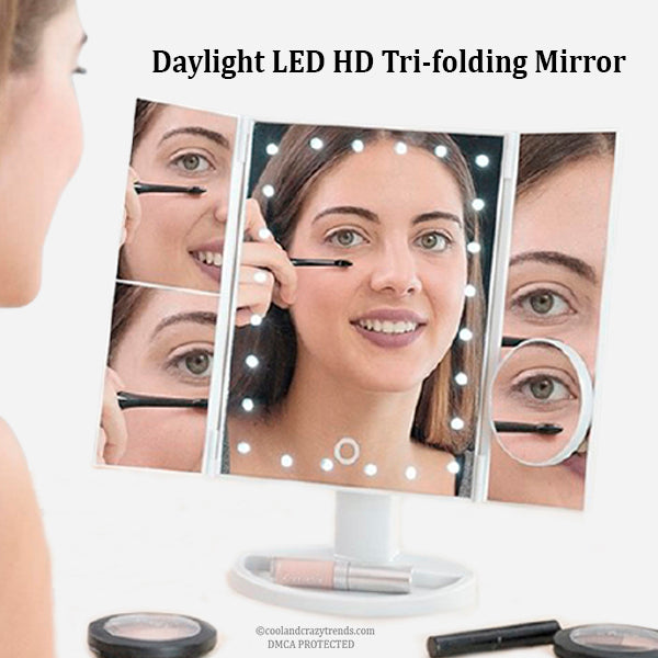 Magnifying Lighted Trifold Makeup Mirror 11a