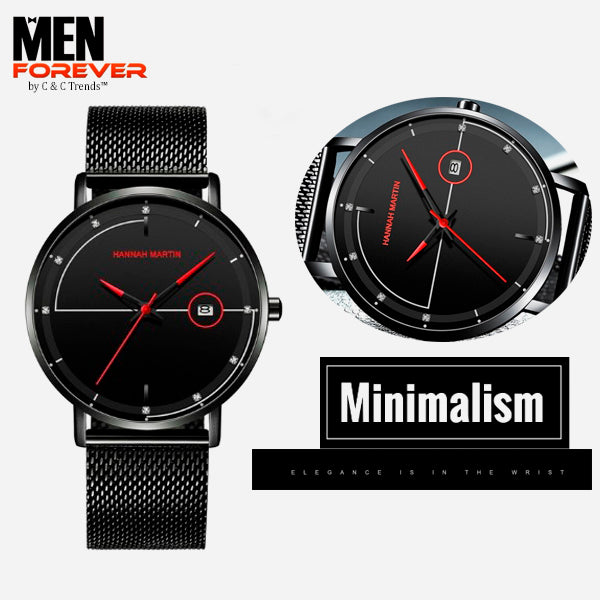 Men Ultra-thin Minimalist Rhinestone Watch 3a
