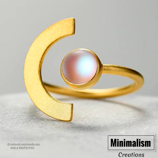 Minimalist Adjustable Moon Phase Ring 3a
