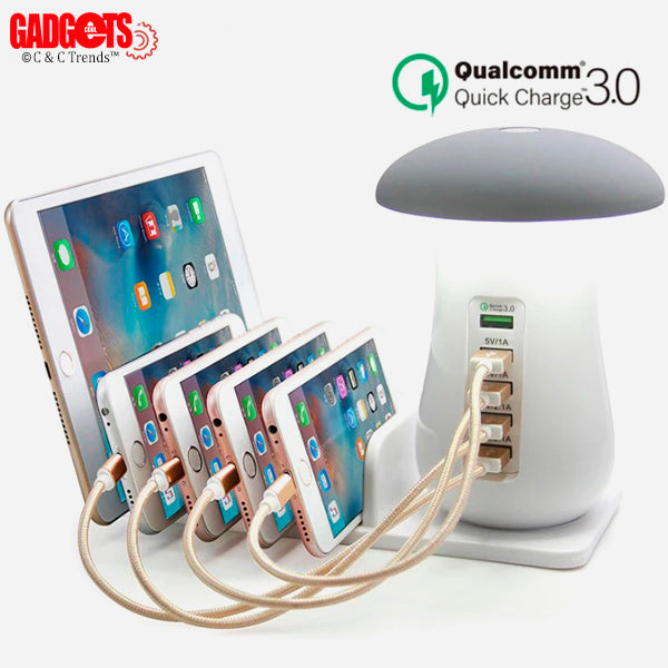 Multi USB Charger Mushroom LED Lamp 9d