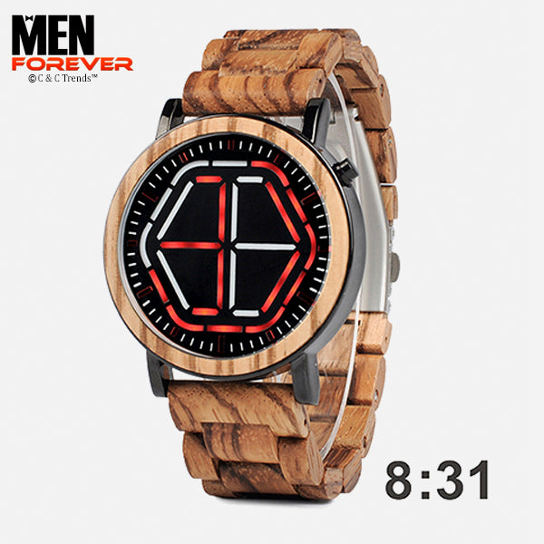 Night Vision Wooden Futuristic Watch 1a