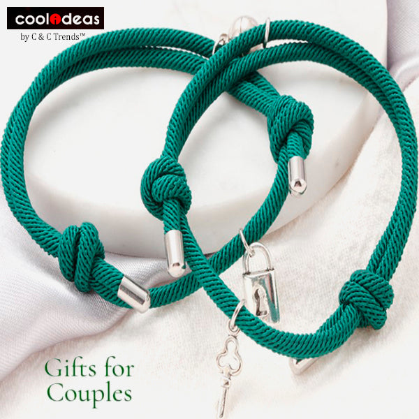 Padlock & key Magnetic Attraction Bracelets for Couples 1