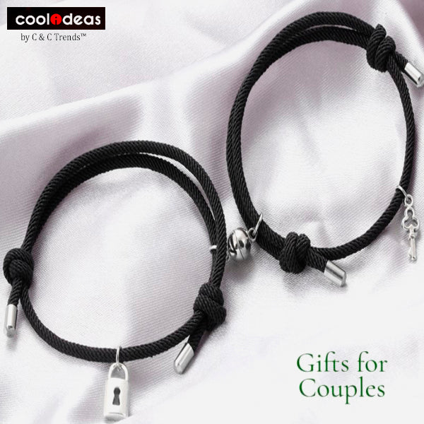 Padlock & key Magnetic Attraction Bracelets for Couples 4