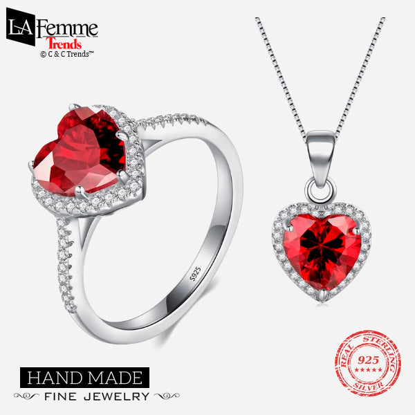 Red Swiss Cubic Zirconia Heart Jewelry 1