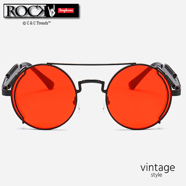 Rock & Roll Reflective Metallic Round Sunglasses 3