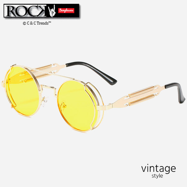 Rock & Roll Reflective Metallic Round Sunglasses 8