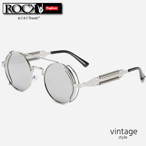 Rock & Roll Reflective Metallic Round Sunglasses 9