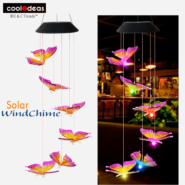 Romantic color changing solar powered wind chime 12