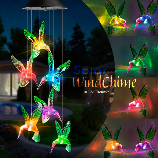 Romantic color changing solar powered wind chime 1