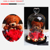 Romantic Teddy Bear & Eternal Rose in Glass Dome