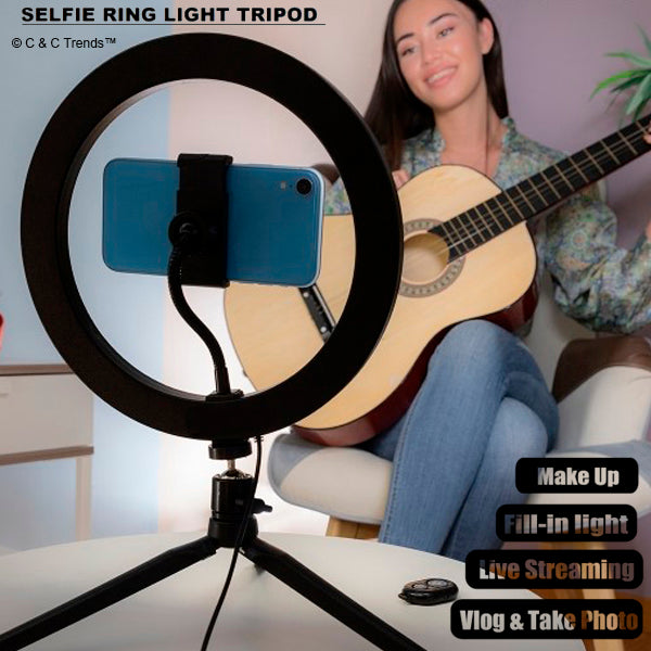 Rotating Selfie Ring Light Tripod 5a