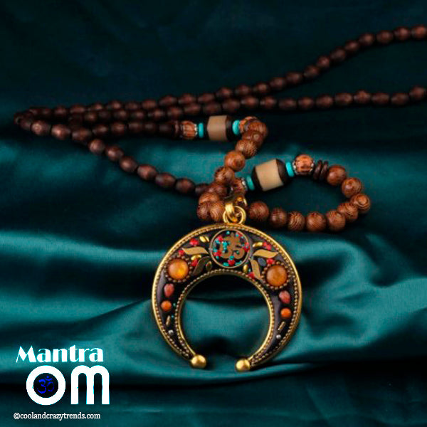 Sacred Spiritual Om Moon Necklace 3a