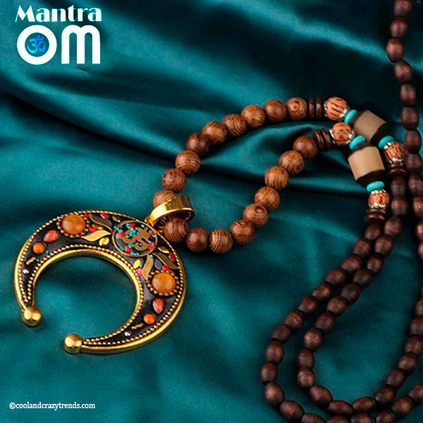 Sacred Spiritual Om Moon Necklace 5a