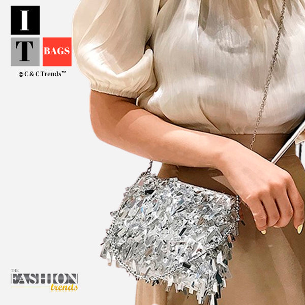Sequin Tassel Embellished Shoulder Handbag 5