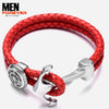 Stainless Steel Anchor Leather Bangles 5a