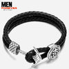 Stainless Steel Anchor Leather Bangles 6a