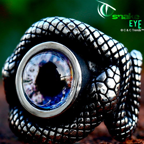 Stainless Steel Snake Eye Ring 7