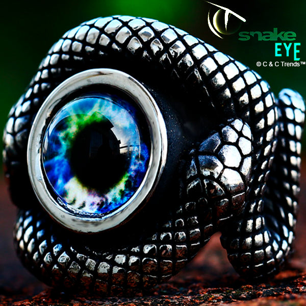 Stainless Steel Snake Eye Ring 8