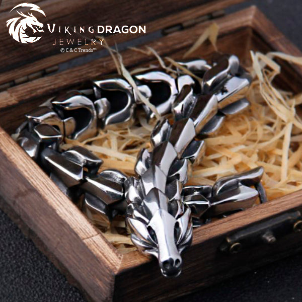 Stainless Steel Viking Dragon Bracelet 7