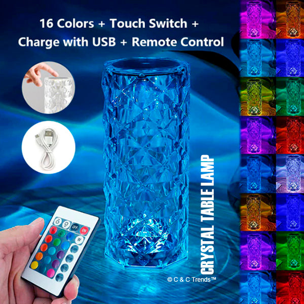 Touch Switch Crystal Romantic Table Lamp 4