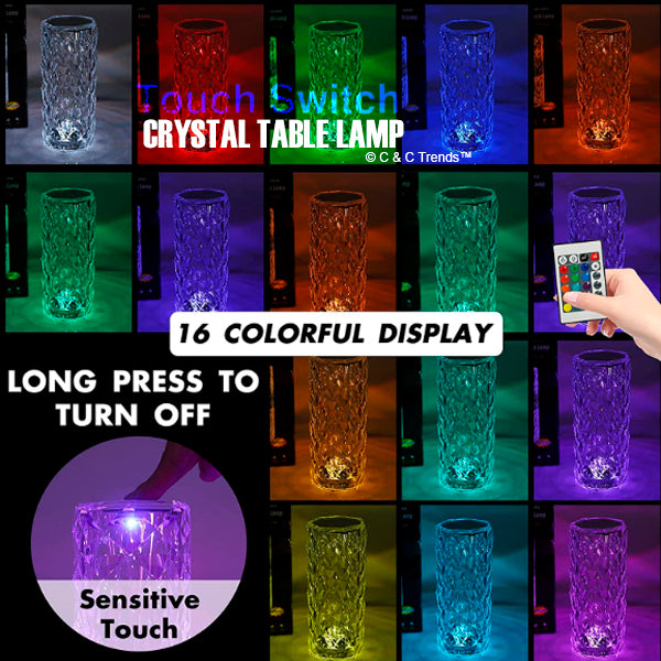 Touch Switch Crystal Romantic Table Lamp 5