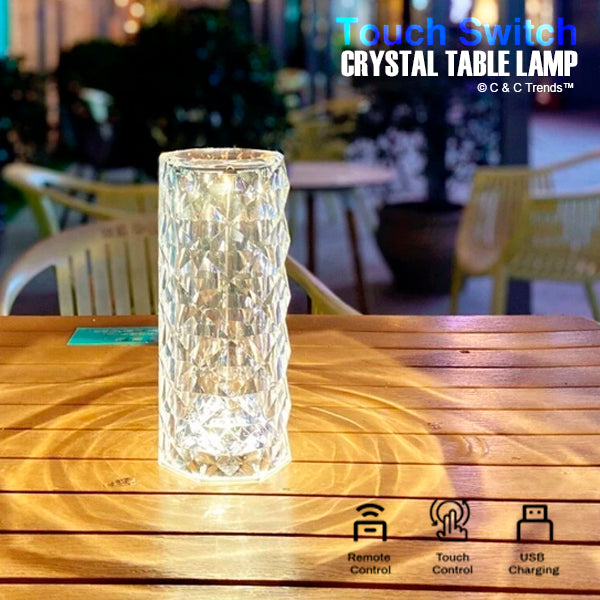 Touch Switch Crystal Romantic Table Lamp 7