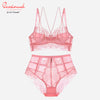 Transparent ultra-thin Floral Lace Underwear set 1b