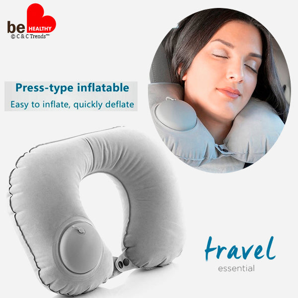 Travel Automatic Press Inflatable Neck Cushion 1a
