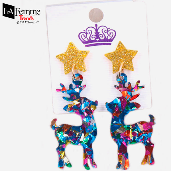 Trendy Colorful Christmas Acrylic Earrings 5