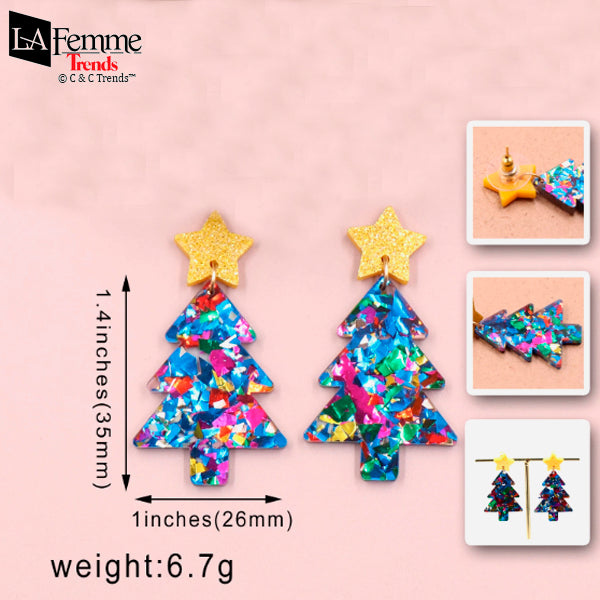 Trendy Colorful Christmas Acrylic Earrings 6