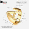 Trendy Initial Letter Adjustable Open Rings 9a