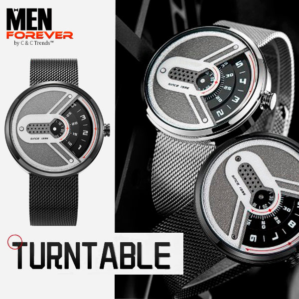 Turntable Stainless Steel Futuristic Watch 3